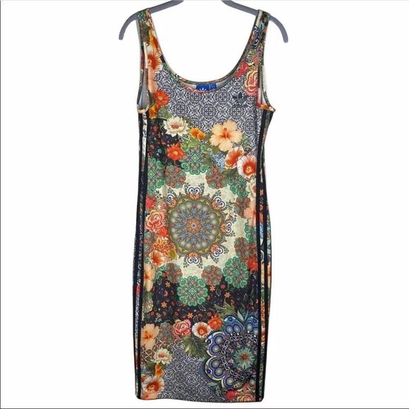 Adidas x Farm Rio Collab Jardim tank top midi dress floral size x small - Picture 4 of 13